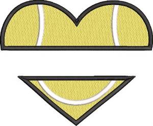 Picture of Tennis Heart Name Drop Machine Embroidery Design