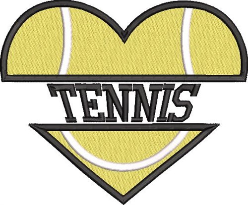 Tennis Heart Name Drop Machine Embroidery Design