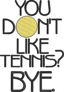 Picture of Tennis Bye Machine Embroidery Design