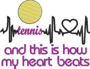 Picture of Tennis Heartbeats Machine Embroidery Design