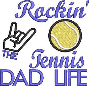 Picture of Rockin Tennis Dad Machine Embroidery Design