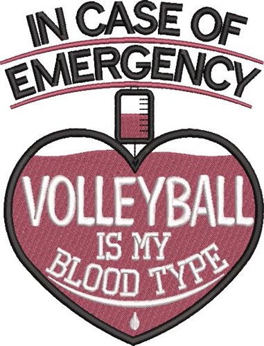 Volleyball Emergency Machine Embroidery Design