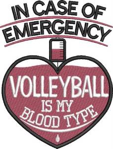 Picture of Volleyball Emergency Machine Embroidery Design