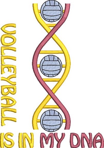 Volleyball DNA Machine Embroidery Design