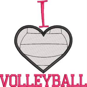 Picture of I Love Volleyball Machine Embroidery Design