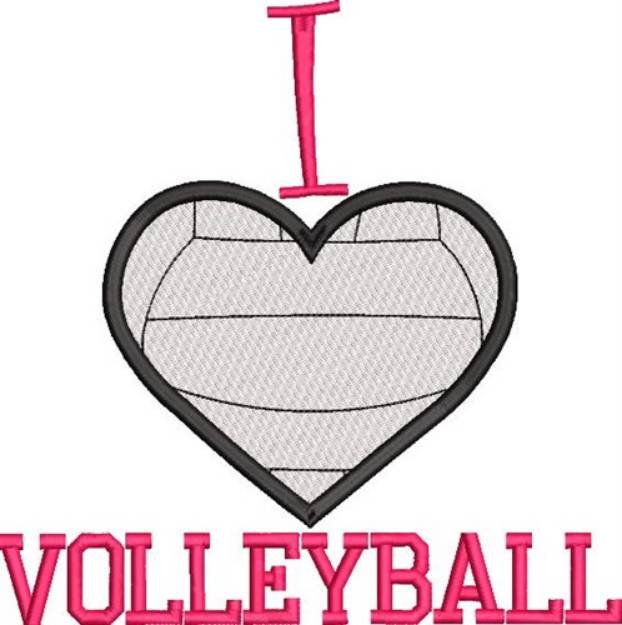 Picture of I Love Volleyball Machine Embroidery Design