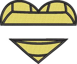 Picture of Volleyball Heart Name Drop Machine Embroidery Design