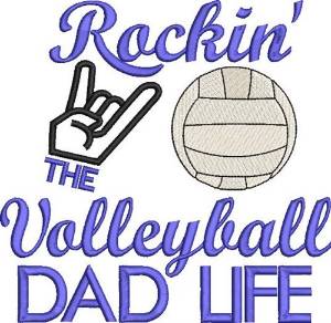 Picture of Rockin Volleyball Dad Machine Embroidery Design