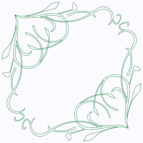 Floral Hearts Continuous Stitch Machine Embroidery Design