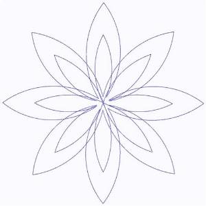 Picture of Flower Outline Continuous Stitch Machine Embroidery Design