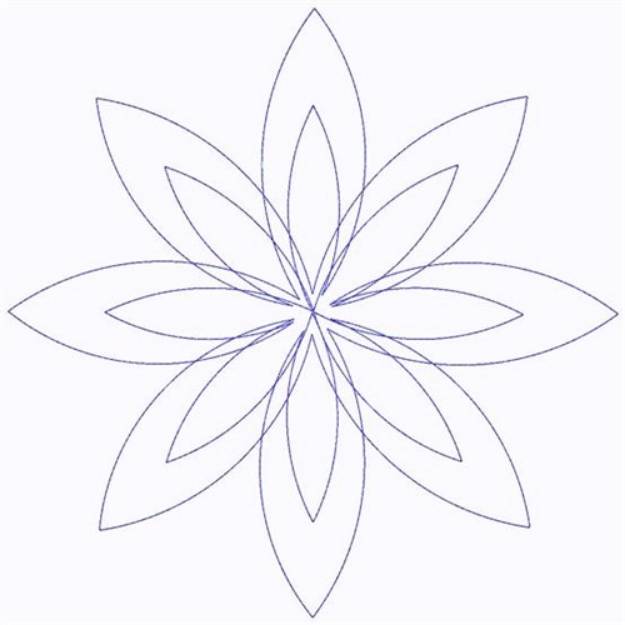 Picture of Flower Outline Continuous Stitch Machine Embroidery Design