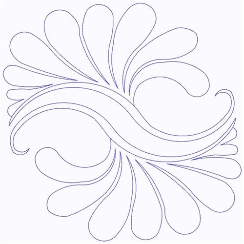 Feathers Outline Continuous Stitch Machine Embroidery Design
