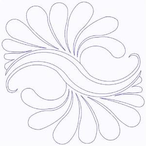 Picture of Feathers Outline Continuous Stitch Machine Embroidery Design