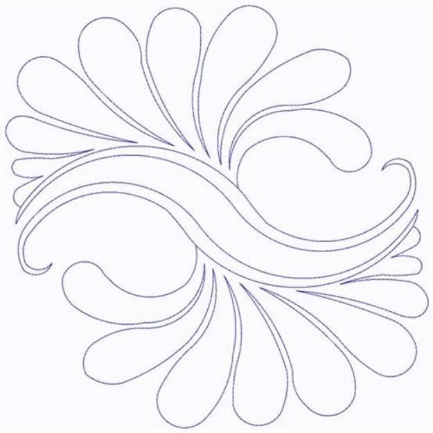 Picture of Feathers Outline Continuous Stitch Machine Embroidery Design