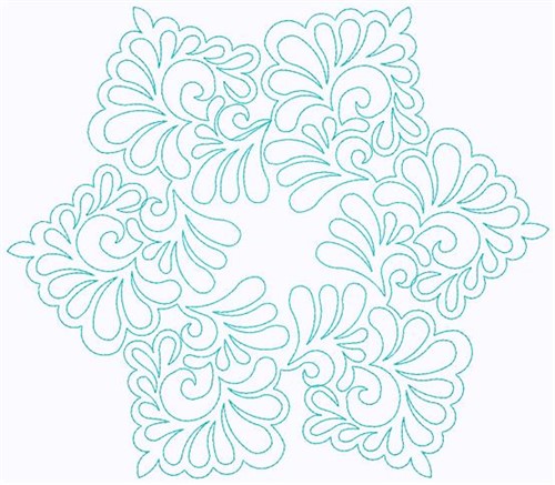 Feathers Star Continuous Stitch Machine Embroidery Design