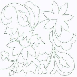 Picture of Outline Floral Continuous Stitch Machine Embroidery Design