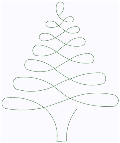 Christmas Tree Continuous Stitch Machine Embroidery Design