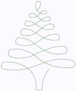 Picture of Christmas Tree Continuous Stitch Machine Embroidery Design