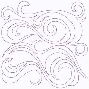 Picture of Swirly  Outline Continuous Stitch Machine Embroidery Design
