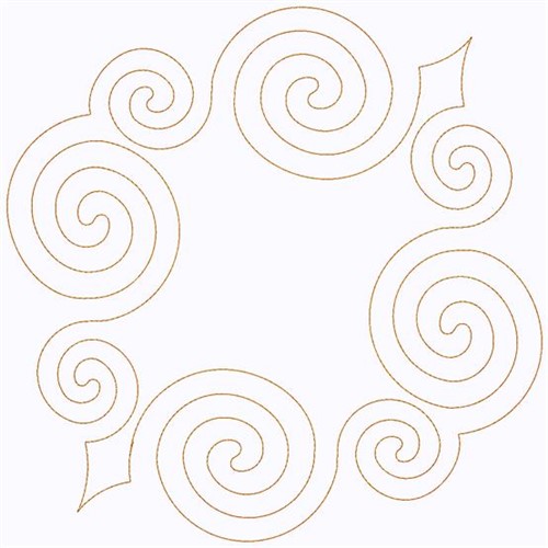 Curly Decoration Continuous Stitch Machine Embroidery Design