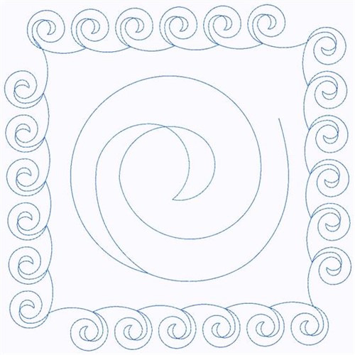 Waves Block Continuous Stitch Machine Embroidery Design