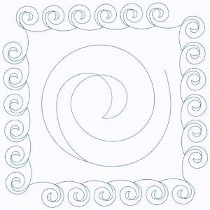 Picture of Waves Block Continuous Stitch Machine Embroidery Design