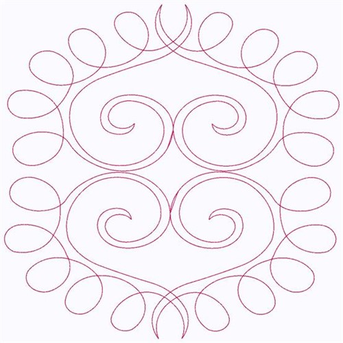 Curly Hearts Continuous Stitch Machine Embroidery Design