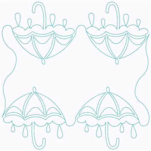 Picture of Umbrella Block Continuous Stitch Machine Embroidery Design