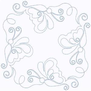Picture of Butterflies Block Machine Embroidery Design