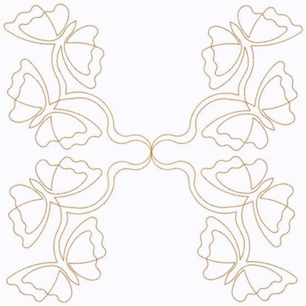 Picture of Butterflies Block Machine Embroidery Design
