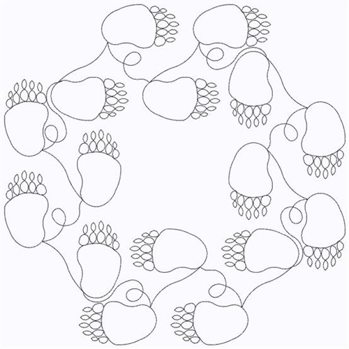 Bear Paws Machine Embroidery Design