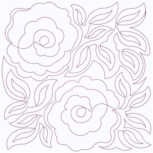 Roses Block Machine Embroidery Design