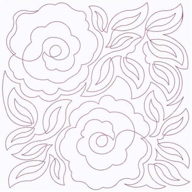 Picture of Roses Block Machine Embroidery Design