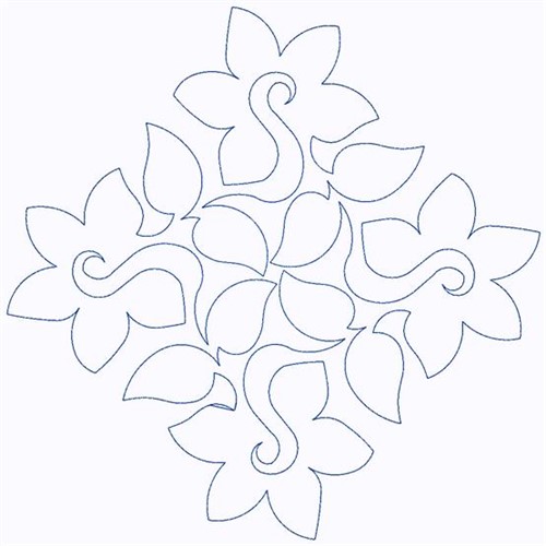 Block Flowers Machine Embroidery Design