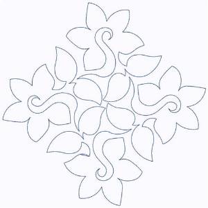 Picture of Block Flowers Machine Embroidery Design