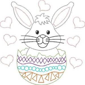 Picture of Bunny Egg Machine Embroidery Design