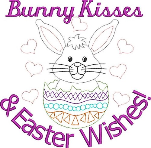 Bunny Kisses Machine Embroidery Design