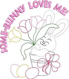 Picture of Some-Bunny Loves Me Machine Embroidery Design
