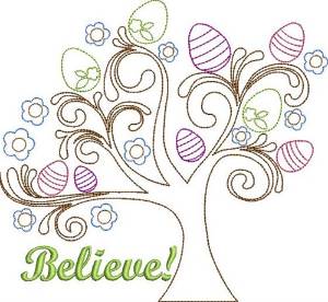Picture of Believe Tree Machine Embroidery Design