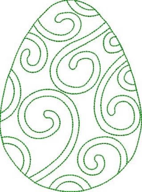 Picture of Swirly Egg Machine Embroidery Design