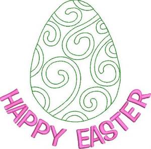 Picture of Happy Easter Egg Machine Embroidery Design