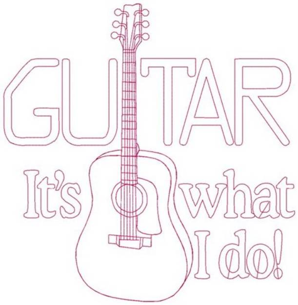 Picture of Guitar Quilt Block Machine Embroidery Design