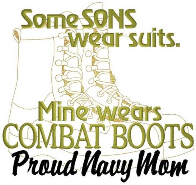 Picture of Combat Boots Navy Mom Machine Embroidery Design