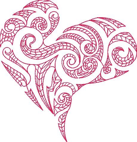 Koru Heart Machine Embroidery Design