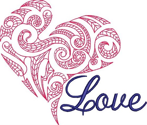 Koru Love Machine Embroidery Design