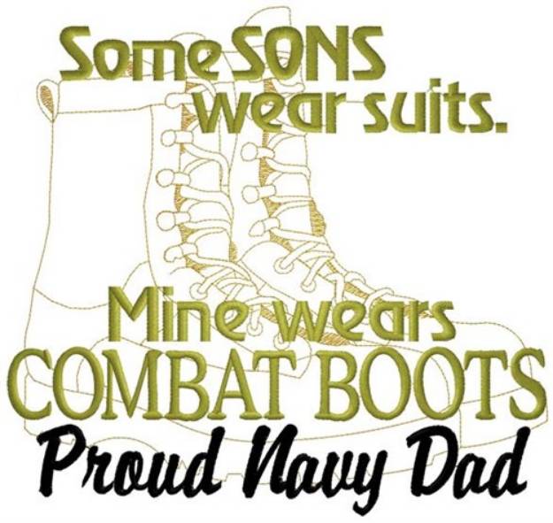 Picture of Combat Boots Navy Dad Machine Embroidery Design