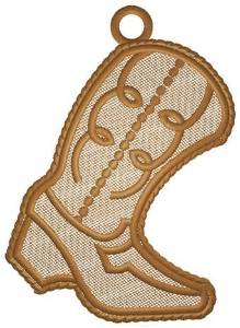 Picture of Cowboy Boot Ornament Machine Embroidery Design