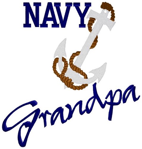 Navy Grandpa Machine Embroidery Design