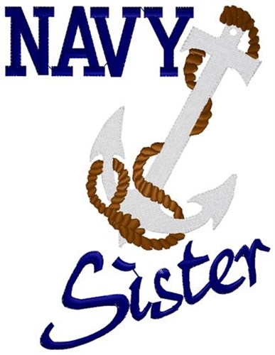 Navy Sister Machine Embroidery Design