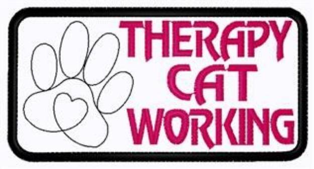 Picture of Cat Working Machine Embroidery Design